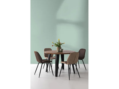 Lot de 2 chaises tapissées beige avec pieds métalliques noirs FMLJ93689