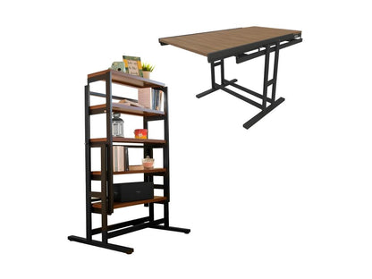 Etagère modulable H125 x l78 x P62 cm convertible en Table - style industriel OQLD48045