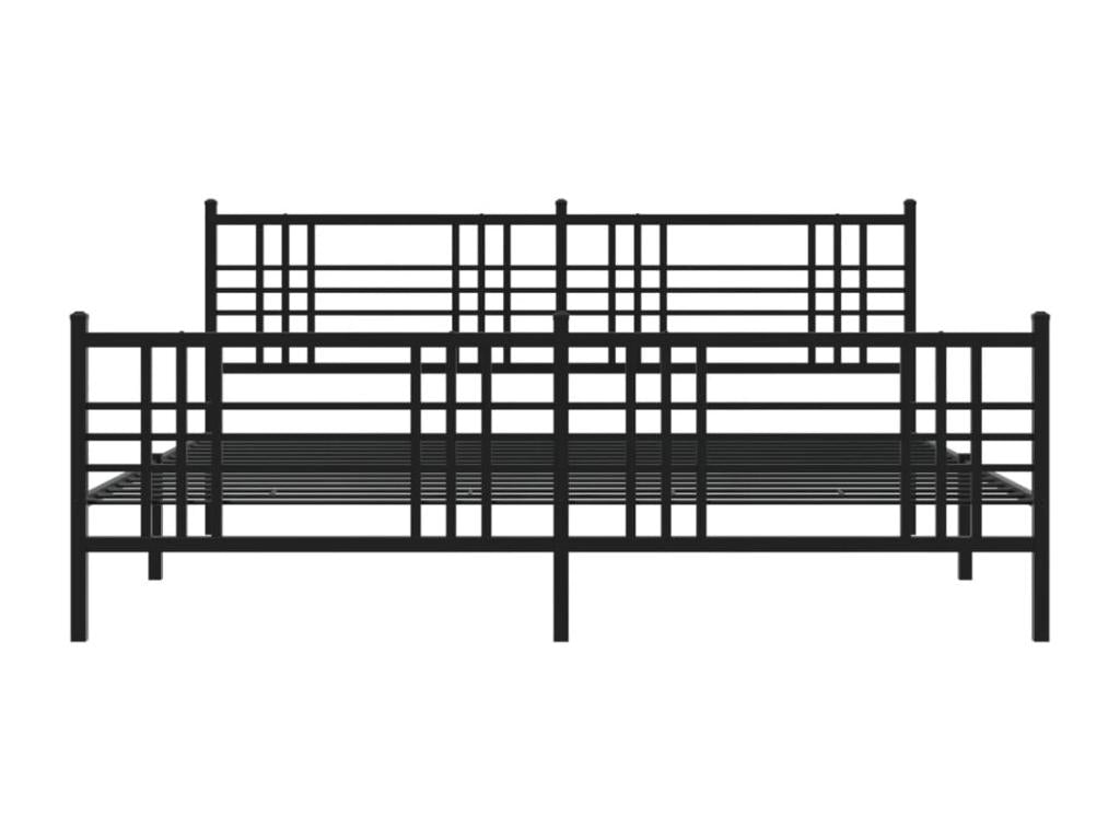 Cadre de lit métal avec tête de lit-pied de lit noir 183x213 PLQF20832
