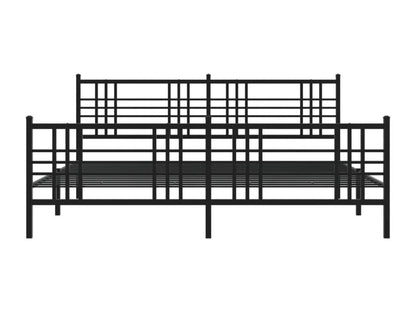 Cadre de lit métal avec tête de lit-pied de lit noir 183x213 PLQF20832