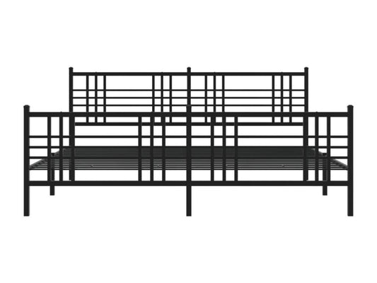 Cadre de lit métal avec tête de lit-pied de lit noir 183x213 PLQF20832