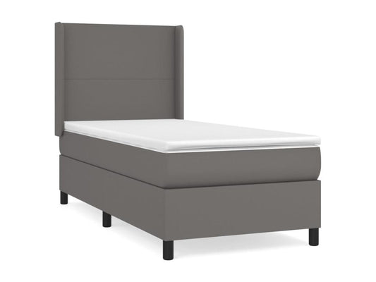 Sommier à Chezlova de lit avec matelas Gris 80x200 Similicuir FOKQ96992