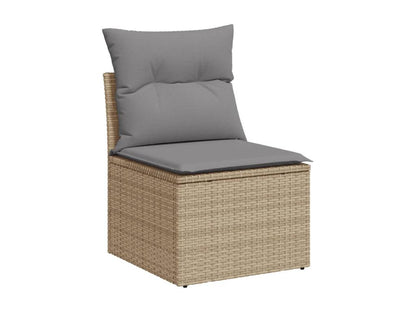 Salon de jardin avec coussins 9 pcs beige résine tressée JLSC84938
