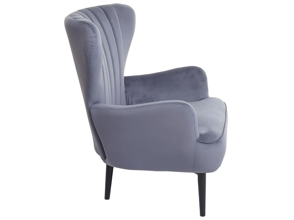 Fauteuil Decohaute-K37 - Fauteuil Cocktail Fauteuil rembourré - velours - gris FNGA03682