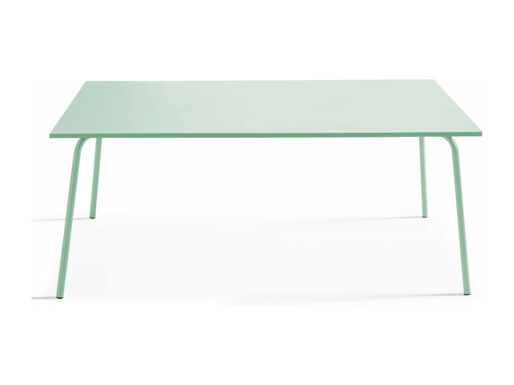 Ensemble table de jardin et 6 chaises en métal vert sauge - Chezlova XGHV88430