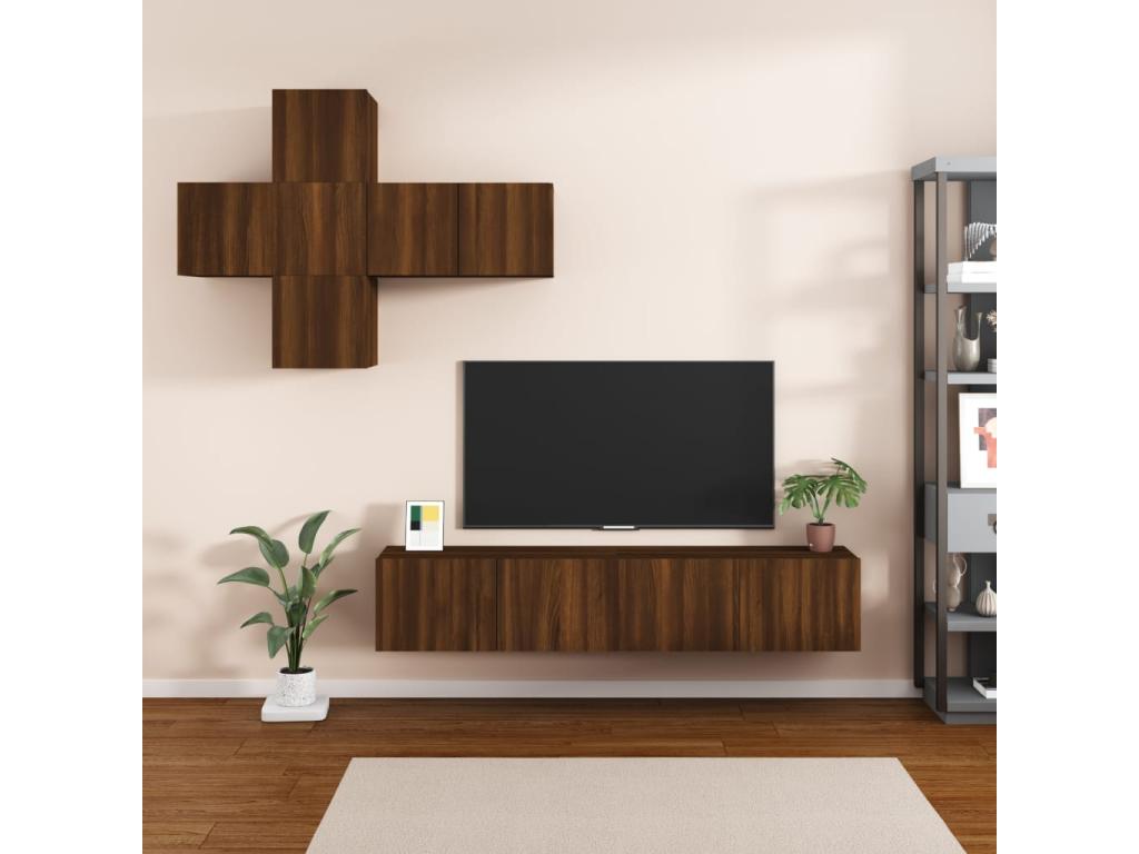 Ensemble de meubles TV 7 pcs Chêne marron Bois d'ingénierie JLXR67057