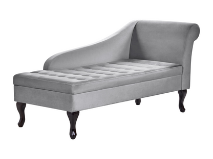Chaise longue Chezlova Velours Gris clair Côté droit SWUV19953