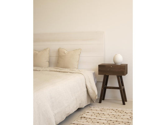 Tête de lit en bois de pin couleur blanche décapé 160x80cm - Chezlova LUUD67184