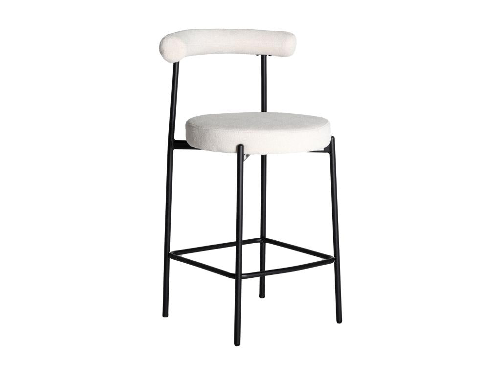 Tabouret en polyester blanc cassé 54x53x95 cm - lot de 2 PSDG69152