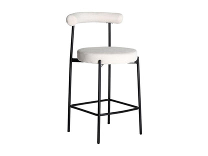 Tabouret en polyester blanc cassé 54x53x95 cm - lot de 2 PSDG69152