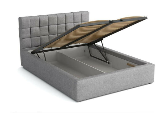 Lit Chezlova 106 Double Gris 200x200 Tapisserie Sommier à Chezlova 220x223x93cm MAZI20513