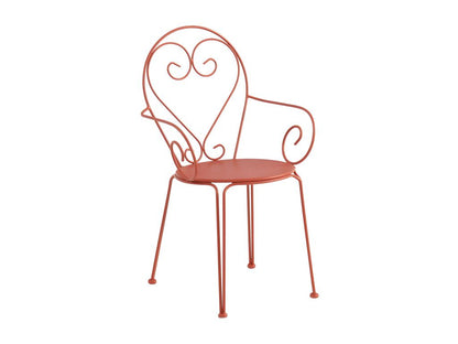 Lot de 4 fauteuils de jardin empilables en métal façon fer forgé - Chezlova EWUM14096