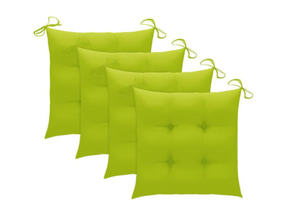 Chaises de jardin avec coussins vert vif 3 pièces Bois de teck HGCH89077