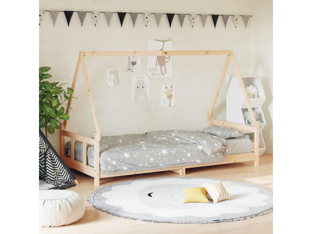 Cadre de lit pour enfant 90x190 cm Bois de pin massif VBMF92162