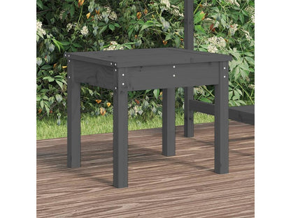 Banc de jardin gris 50x44x45 bois massif de pin DOBY01341