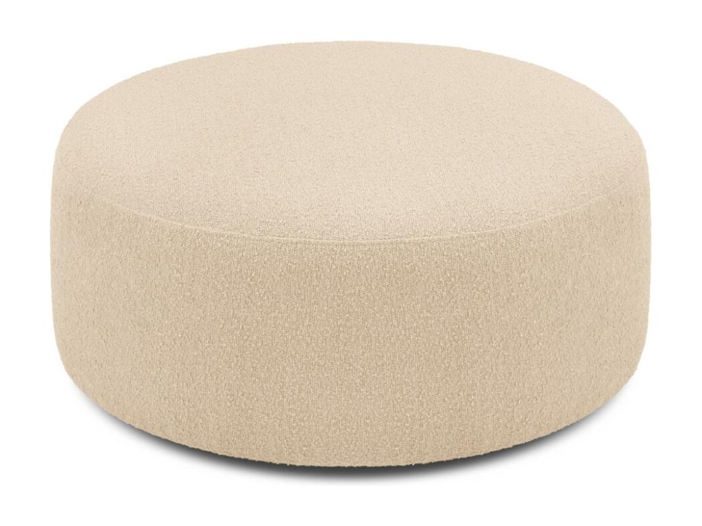 Chezlova - Pouf pivotant Chezlova en bouclé beige - 80x80x36cm UOAL98851