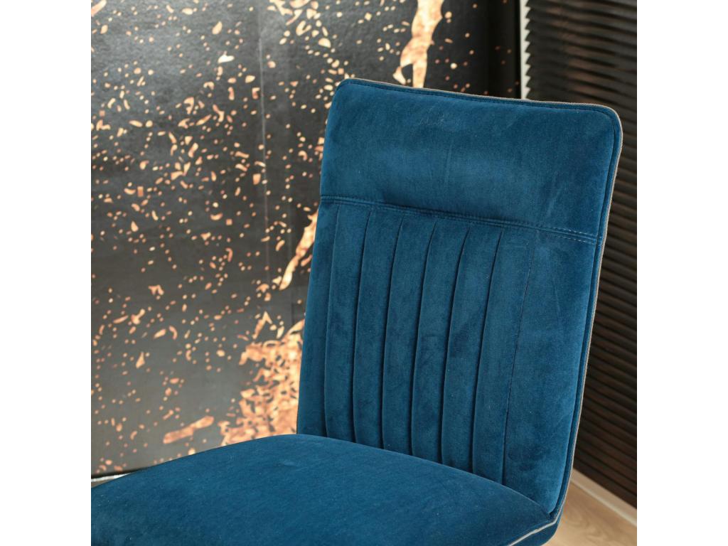Chaise de salle à manger velours bleu lot de 2 Chezlova LDJU12727