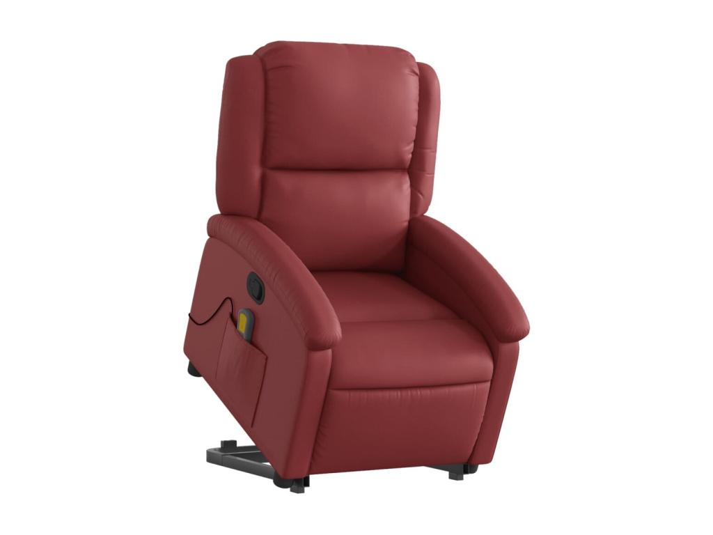 Fauteuil inclinable de massage Rouge bordeaux Similicuir TQKU36828