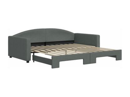 Lit de jour avec gigogne sans matelas gris foncé 100x200 cm SXOA58192