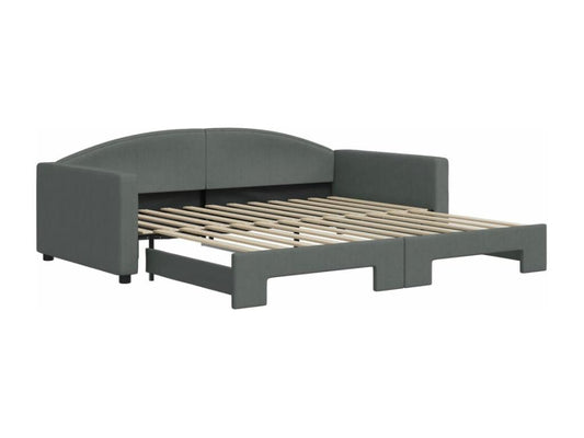 Lit de jour avec gigogne sans matelas gris foncé 100x200 cm SXOA58192