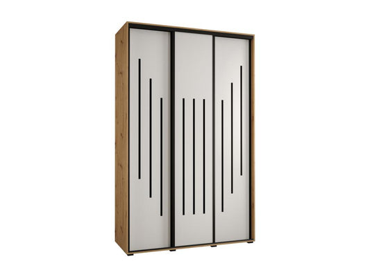 ARMOIRE Chezlova 8 À PORTES COULISSANTES 235.2/160/60 3 portes Chezlova/Blanc/Noir MBBA15803
