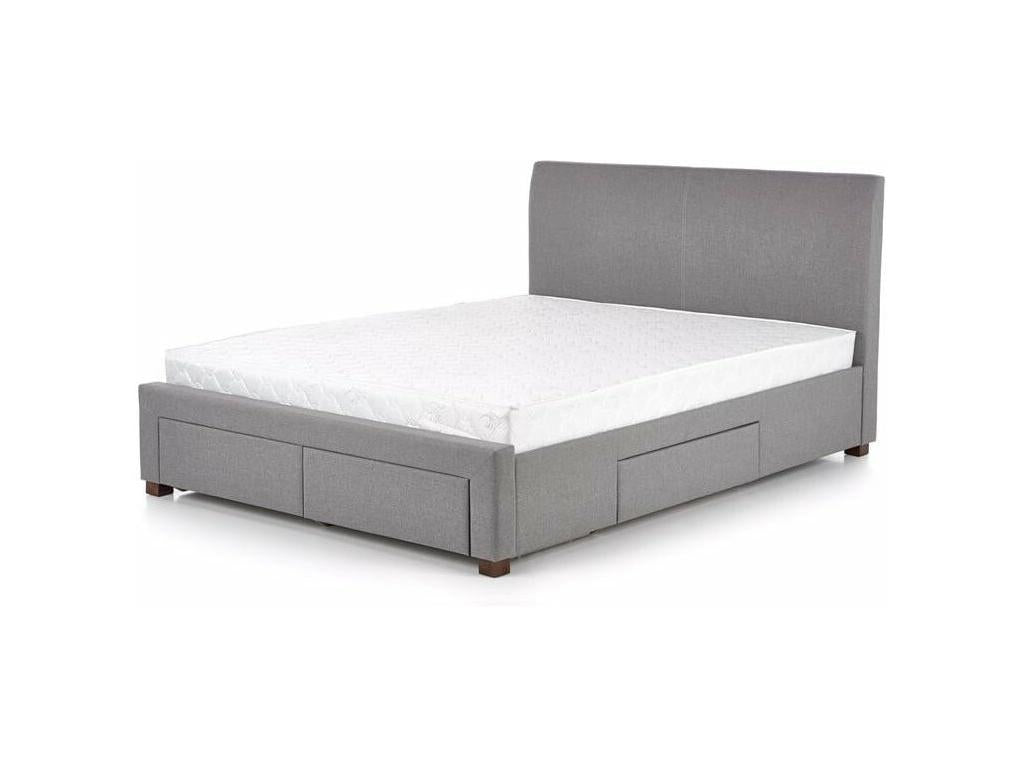 Lit moderne gris 160 / 180x200cm avec sommier Chezlova - 180cm x 200cm HSRZ22992