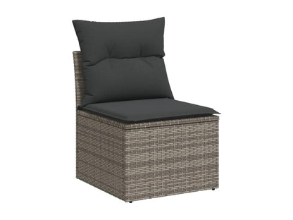 Salon de jardin avec coussins 7 pcs gris résine tressée ARKY66986