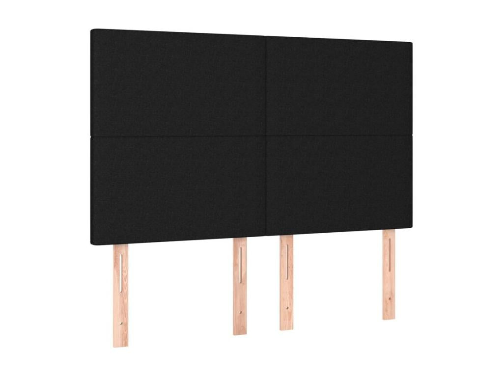 Sommier à Chezlova de lit et matelas et LED Noir 140x190 Tissu YUQL86502