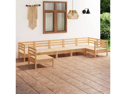 Salon de jardin 7 pcs Bois de pin massif CBBR43677