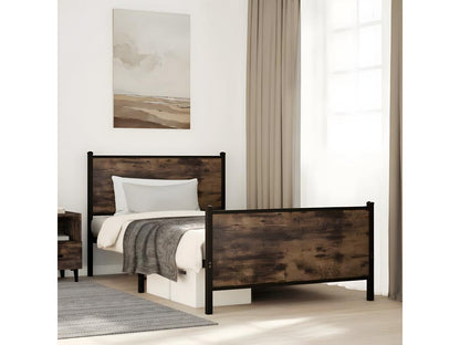 Cadre de lit métal avec tête de lit et pied de lit 100x190 cm OPBL74095