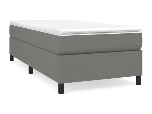 Lit à sommier tapissier avec matelas Gris foncé 90x200 cm Tissu IEWD55271