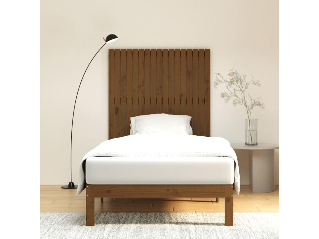 Tête de lit murale Marron miel 108x3x110 cm Bois massif de pin TNMR32815