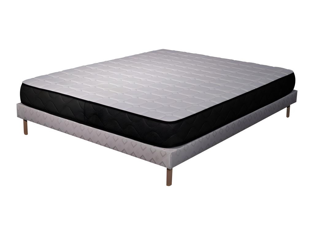 Ensemble Matelas mousse Chezlova - 90x190cm - accueil mémoire de forme - Sommier Blanc UBPZ33526