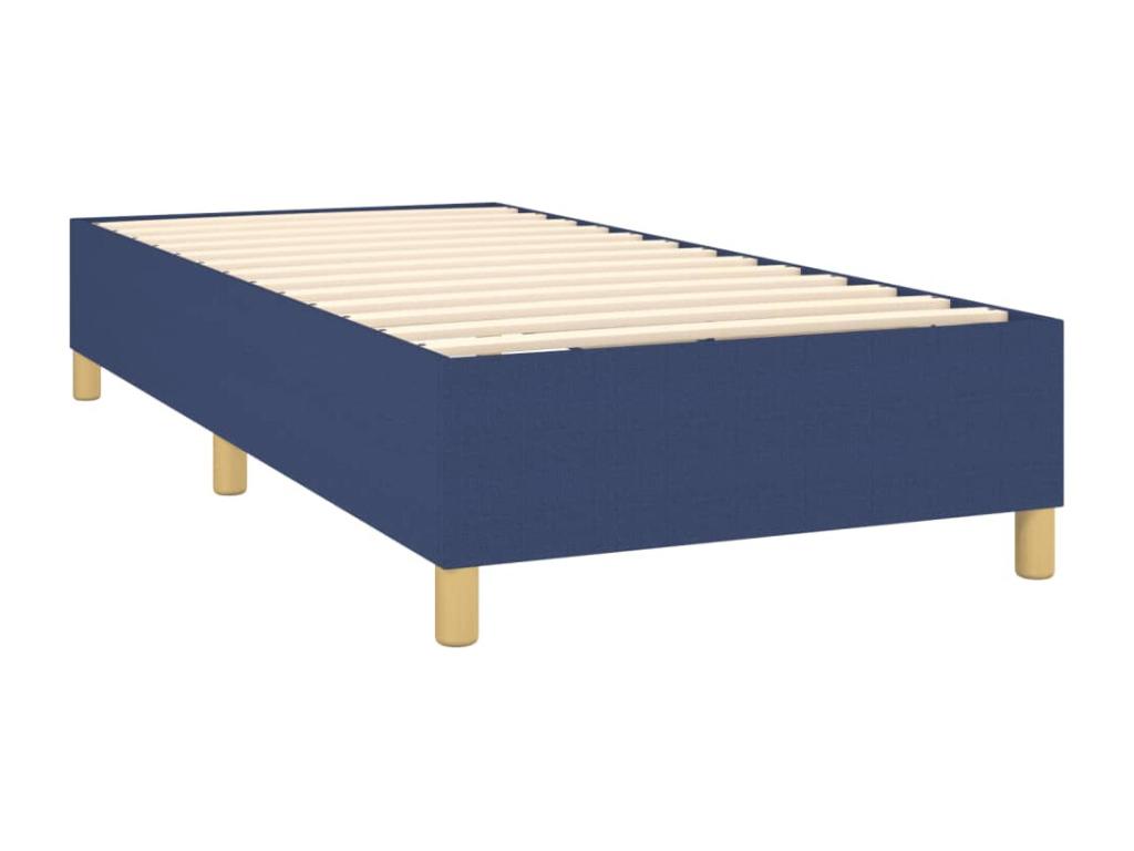 Lit à sommier tapissier avec matelas et LED Bleu 80x200 Tissu PSEU57615