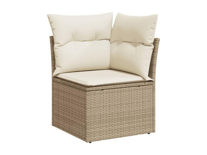 Salon de jardin avec coussins 12 pcs beige résine tressée JQNP70456