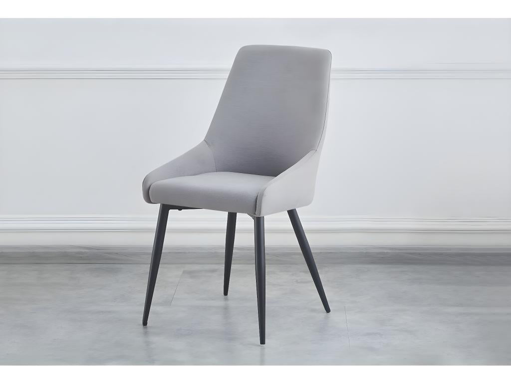 Lot de 2 Chaises en tissu Chezlova - Gris BYCW61655