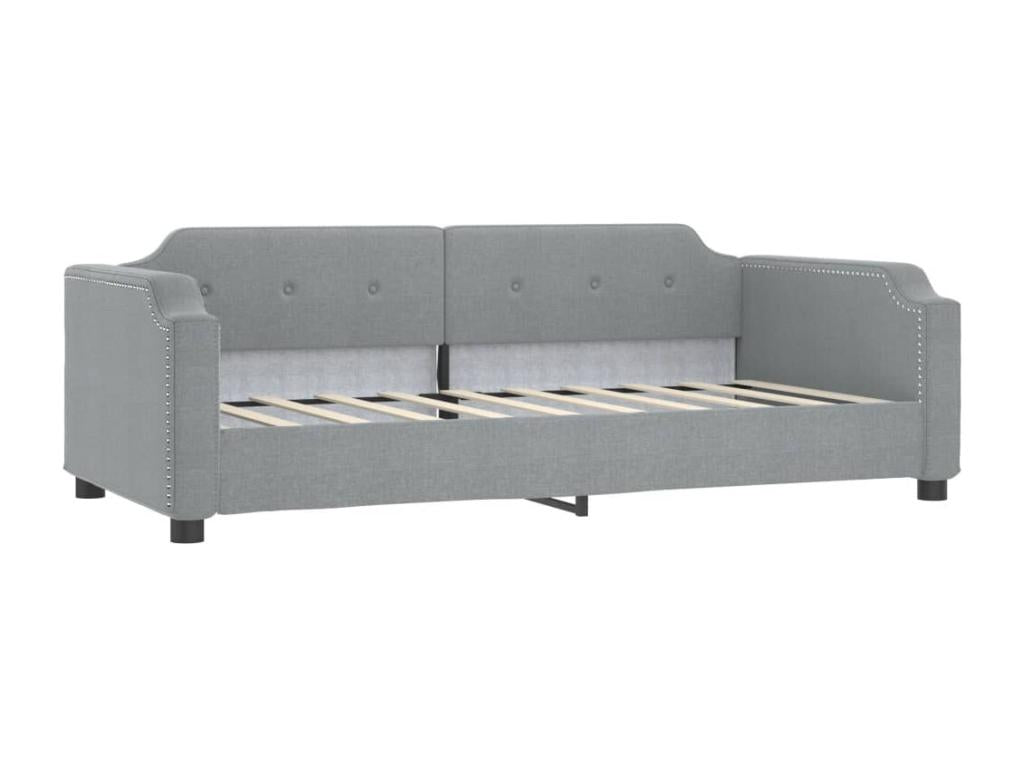 Lit de repos gris clair 80x200 cm tissu EIJQ97760