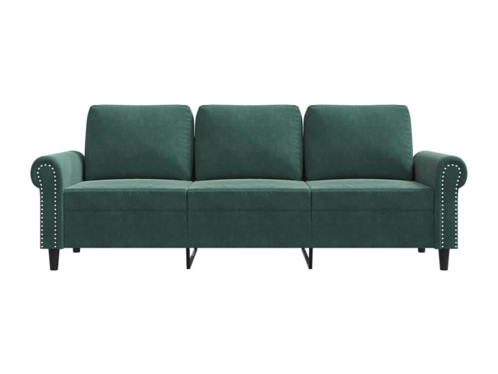 Canapé à 3 places Vert foncé 180 cm Velours ASNV70313