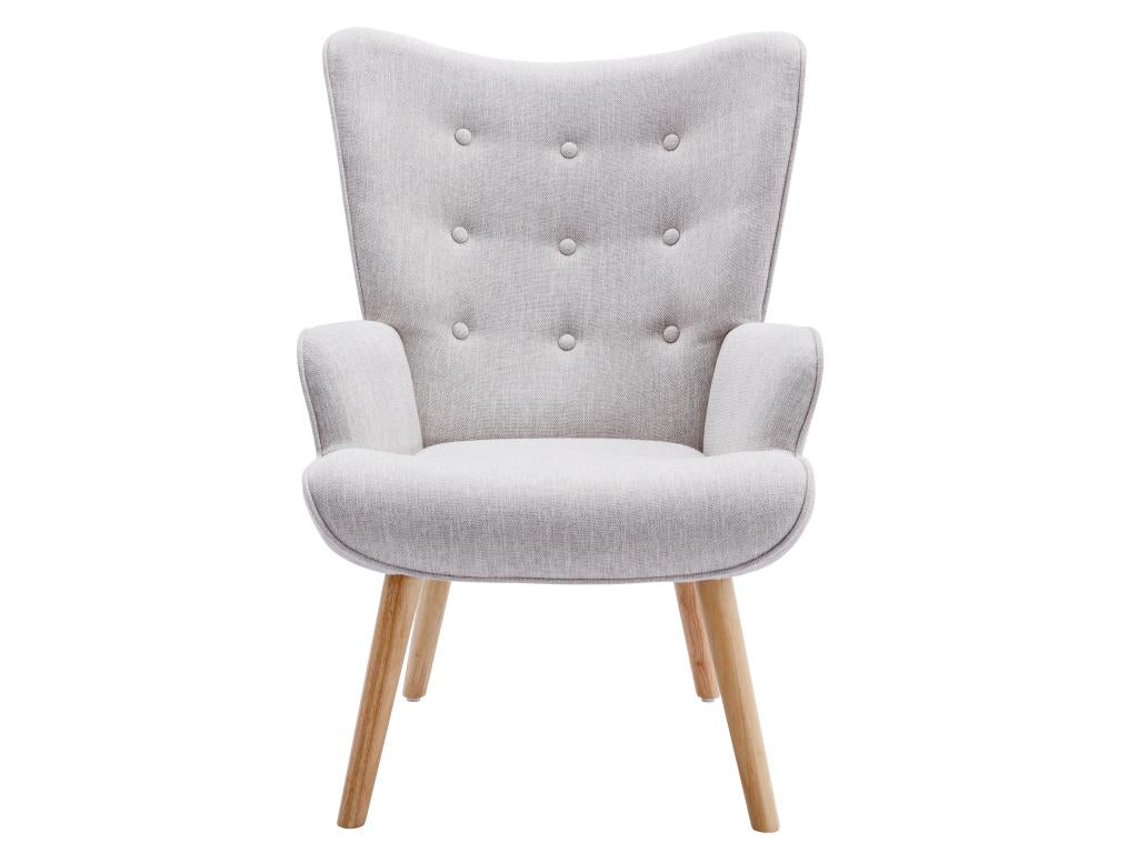 Fauteuil en tissu gris clair Chezlova LBAI50567