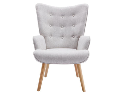 Fauteuil en tissu gris clair Chezlova LBAI50567