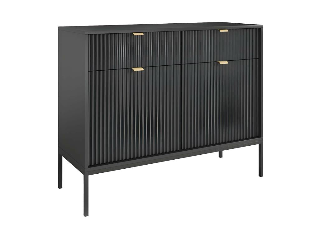 Buffet avec 2 portes et 2 tiroirs - Noir - Decohaute MORABITO OWYD37612
