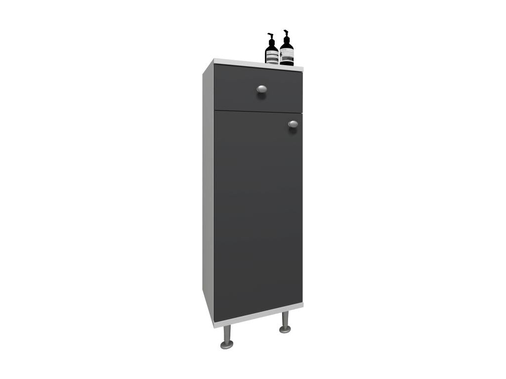 Chezlova Bois Meuble de salle de bain Armoire de salle de bain Midischrank Armoire de salle de bain Tiroir Étagère Nilosi Blanc / Anthracite GCVR49699