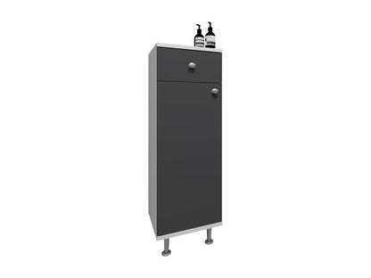 Chezlova Bois Meuble de salle de bain Armoire de salle de bain Midischrank Armoire de salle de bain Tiroir Étagère Nilosi Blanc / Anthracite GCVR49699
