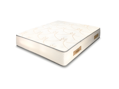 Ensemble Matelas mousse Chezlova Blanc - 140x190cm - accueil mémoire de forme et Sommier noir VOTK56414
