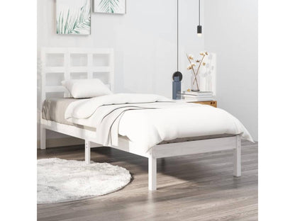 Cadre de lit sans matelas blanc 90x190 cm bois massif BPXH33950