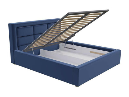 Lit Chezlova 103 Double Bleu 140x200 Tapisserie Sommier à Chezlova 160x223x93cm UOVO79558