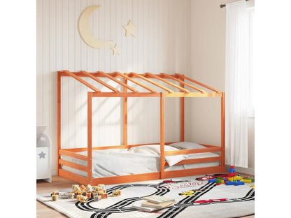 Lit pour enfants sans matelas cire marron 90x200 cm pin massif HMVW49885