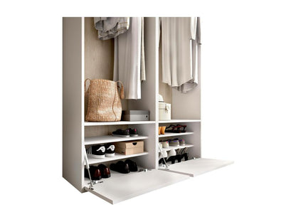 Grande Garde-robe Dra Meubles de chambre Penderie de plain-pied Placard à vêtements 120x45 h205 cm Blanc et Chêne clair XNBX07255