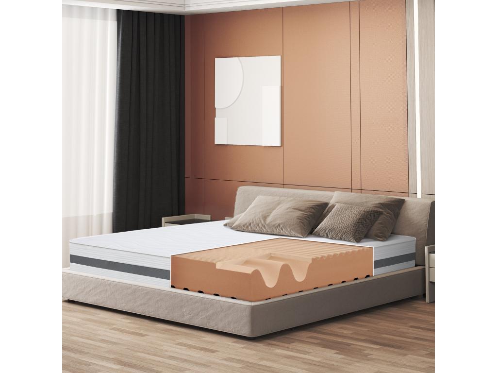 Matelas Simple 110x190 à mémoire orthopédique - Hauteur 25 cm - Fabriqué en Italie AKNO07021