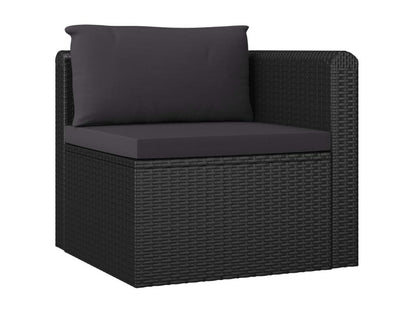 Salon de jardin 9 pcs avec coussins Résine tressée Noir 41 IGET46055